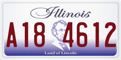 IL license plate A184612
