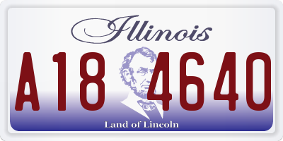 IL license plate A184640