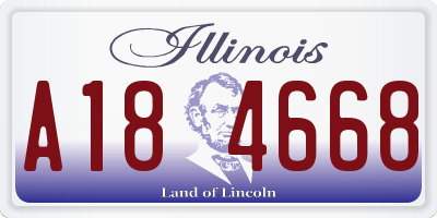 IL license plate A184668