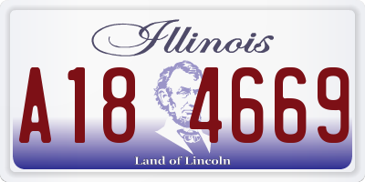 IL license plate A184669