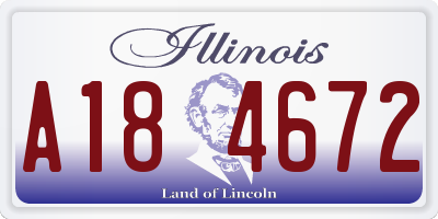 IL license plate A184672