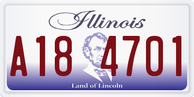 IL license plate A184701