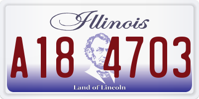 IL license plate A184703