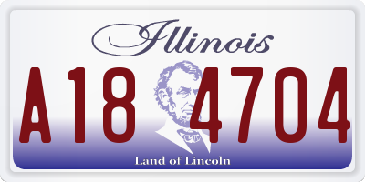 IL license plate A184704
