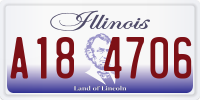 IL license plate A184706