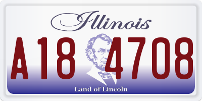 IL license plate A184708
