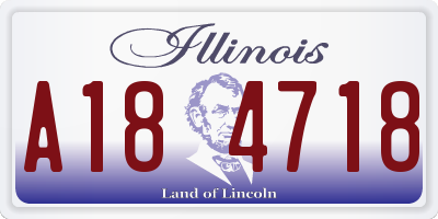 IL license plate A184718