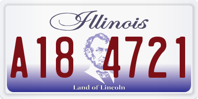 IL license plate A184721