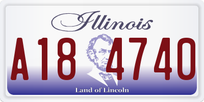 IL license plate A184740