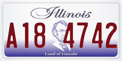 IL license plate A184742