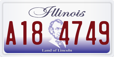 IL license plate A184749