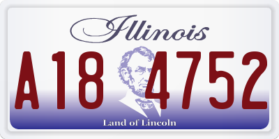 IL license plate A184752