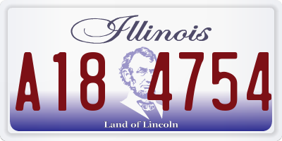 IL license plate A184754