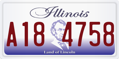 IL license plate A184758