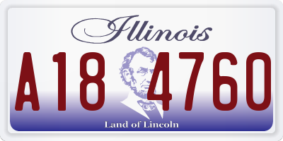 IL license plate A184760