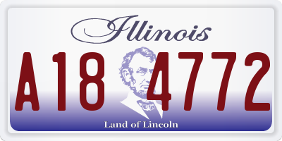 IL license plate A184772