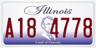 IL license plate A184778