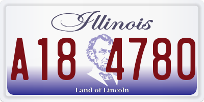 IL license plate A184780