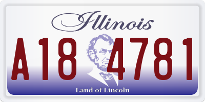 IL license plate A184781