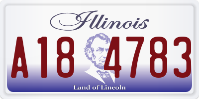 IL license plate A184783