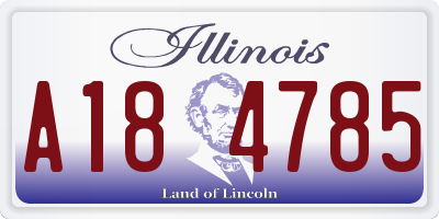IL license plate A184785