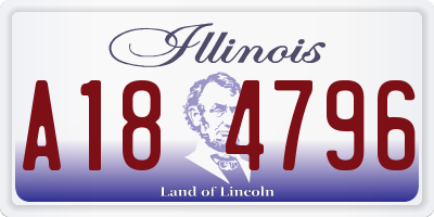 IL license plate A184796