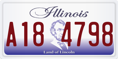 IL license plate A184798