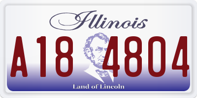 IL license plate A184804