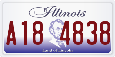 IL license plate A184838