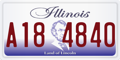 IL license plate A184840