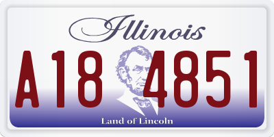 IL license plate A184851
