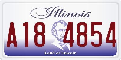 IL license plate A184854