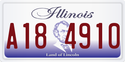 IL license plate A184910