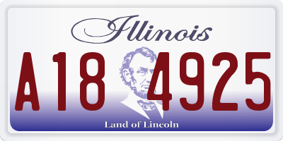 IL license plate A184925