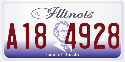 IL license plate A184928