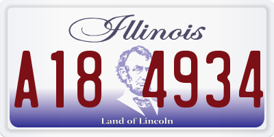 IL license plate A184934
