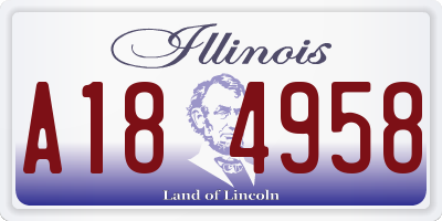 IL license plate A184958