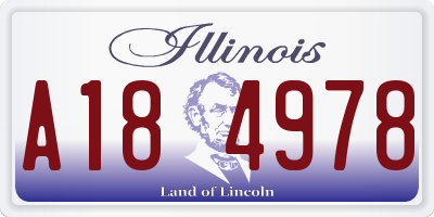 IL license plate A184978