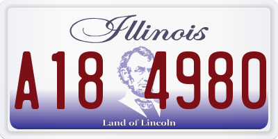 IL license plate A184980