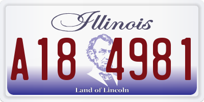 IL license plate A184981