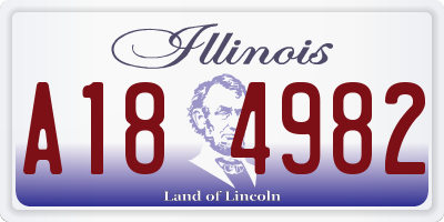 IL license plate A184982