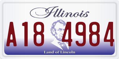 IL license plate A184984