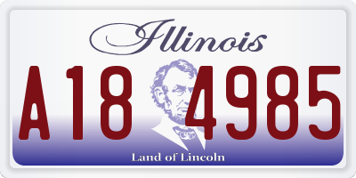 IL license plate A184985