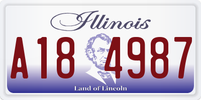 IL license plate A184987
