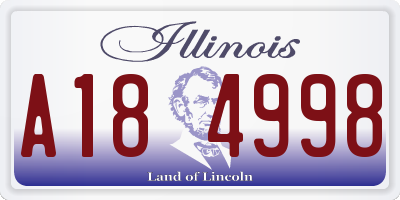 IL license plate A184998