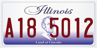 IL license plate A185012