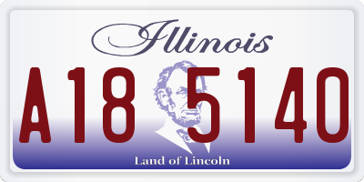 IL license plate A185140