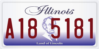 IL license plate A185181