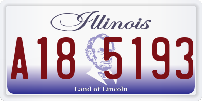 IL license plate A185193