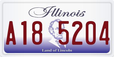 IL license plate A185204
